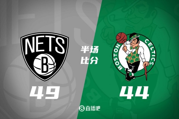 半场战报-双探花缺阵 波津14分 拉塞尔8分 绿军44-49落伍篮网5分