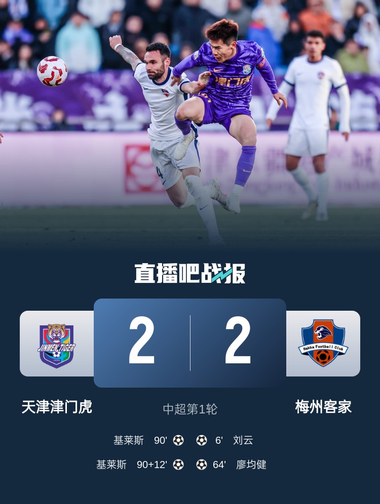 足球报：津门虎30次射门换来2进球 联赛首战不堪纪录扩大到第13年